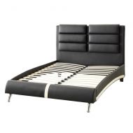 Benzara BM168456 Mesmerizing Wooden Eastern King Bed Black