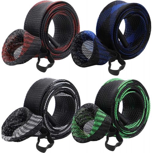  Beoccudo Rod Socks Fishing Rod Sleeve, Rod Covers for Spinning Baitcasting Rod Fishing Pole Covers with Elastic Strap