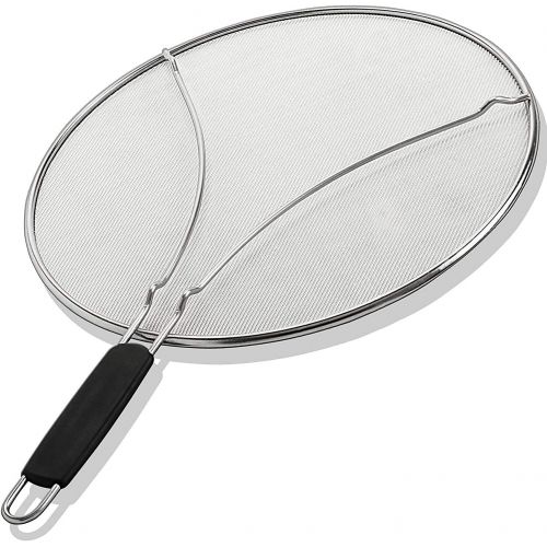  BergKoch Splatter Screen for Frying Pan ? Stainless Steel Grease Guard for 13 inch Pan to Stop Hot Oil Splatter - Kitchen Tools & Accessories