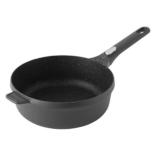  BergHOFF Gem Stieltopf / Sauteuse mit abnehmbarem Griff, antihaftbeschichtet, induktionsgeeignet, 24 cm, schwarz