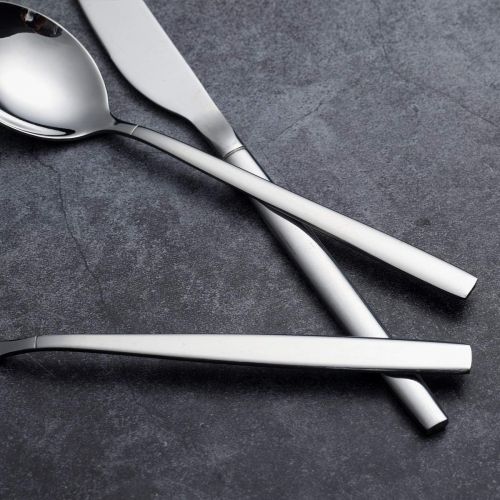  [아마존베스트]Berglander Flatware Set 20 Pieces, Stainless Steel Flatware Set, Silverware Set Service For 4