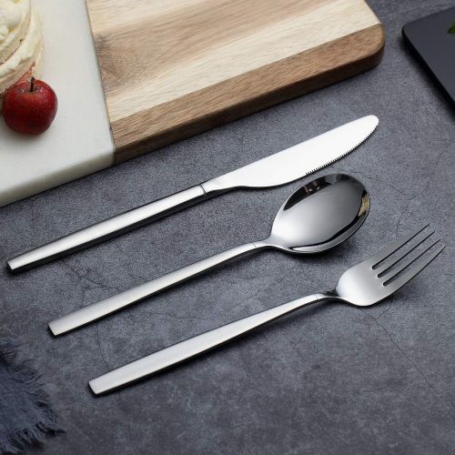  [아마존베스트]Berglander Flatware Set 20 Pieces, Stainless Steel Flatware Set, Silverware Set Service For 4