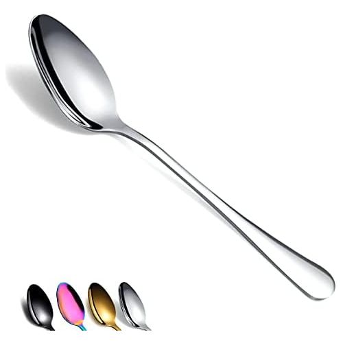  [아마존베스트]Dinner Spoon of 6, Berglander 7.5 Stainless Steel Shiny Polish Soup Spoons Silverware, Soup Spoon Table Spoon Set Sturdy Easy To Clean, Dishwasher Safe