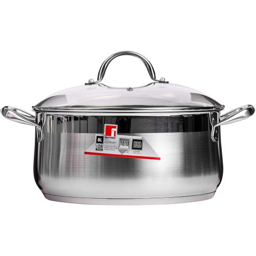  BERGNER GOURMET - SIMMERTOEPFE EDELSTAHL MIT DECKEL 28X13 CM 8L INDUKTIONSGEEIGNET