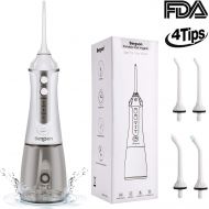 Cordless Water Flosser Professional Dental Oral Irrigator, Bergson Portable & Rechargable IPX7...