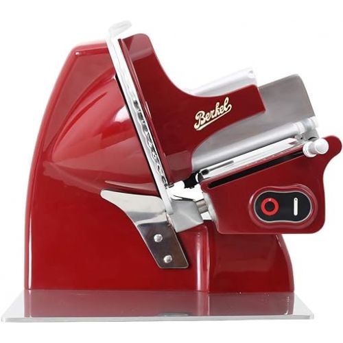  Berkel Home Line 200 Food Slicer, Red, 8 inch Blade/Electric, Luxury, Premium Slicer for Prosciutto, Cold Cuts, Cheese, Bread, Fruit and Veggies/Adjustable Thickness, Kitchen Appliance for Home