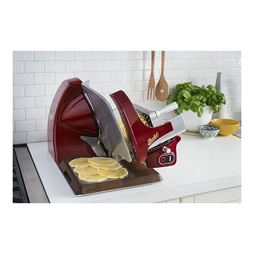  Berkel Home Line 200/250 Slicer Presenting Board, Wood and Stainless Steel Board, Block for Meat, Cheese, and Vegetables, Carving Cheese Charcuterie Serving Handmade, Italian Quality