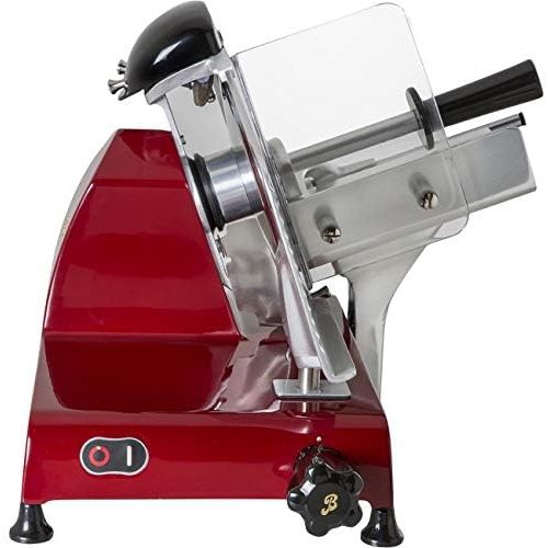  BERKEL - Allesschneider Red Line 250 + Schneidebrett aus Esche und Edelstahl (Rot)