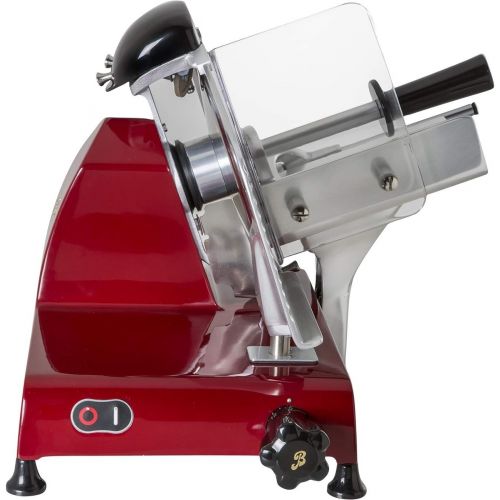  BERKEL - Allesschneider Red Line 250 + Schneidebrett aus Esche und Edelstahl (Rot)