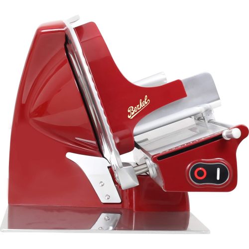  Berkel Home Line 250 Food Slicer/Red/10 Blade/Electric Food Slicer/Slices Prosciutto, Meat, Cold Cuts, Fish, Ham, Cheese, Bread, Fruit and Veggies/Adjustable Thickness Dial