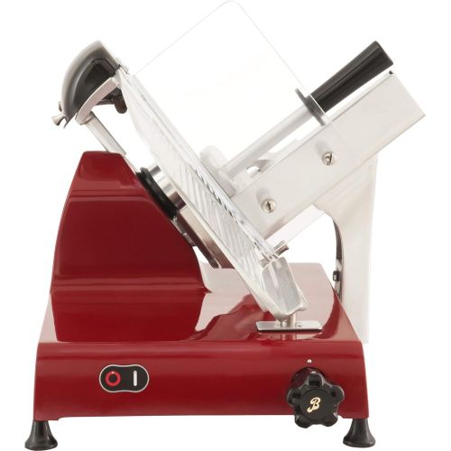  Berkel Red Line 300 Food Slicer/Red/12 Blade/Electric Food Slicer/Slices Prosciutto, Meat, Cold Cuts, Fish, Ham, Cheese, Bread, Fruit and Veggies/Adjustable Thickness Dial