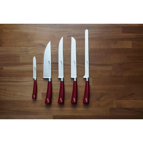  Berkel Elegance Chef 5-pc Knife Set Red / Beautiful set of 5 Knives for different uses / Elegance for every kitchen