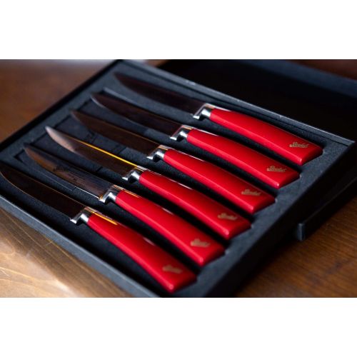  Berkel Elegance Steak Red 6-pc Knife Set/Set of table knives / 6 practical set of table knives/Quality steak knives