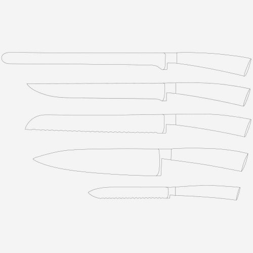  Berkel Elegance Chef 5-pc Knife Set Black/Beautiful set of 5 Knives for different uses/Elegance for every kitchen