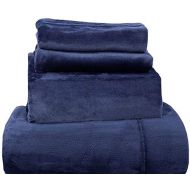 Berkshire Blanket VelvetLoft Sheet Set (King, Navy)