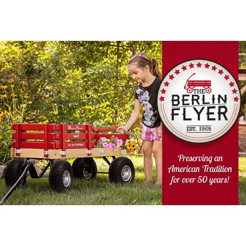  Berlin Flyer Ride Sport Wagon for Kids, All Terrain - Amish Made In the USA - Huge No-Flat Tires - No-Pinch Handle & No-Tip Steering, 300 lb Limit - F410-SS Wagon