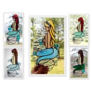 BerlinGlass Stained Glass Mermaid Panel, Beach Decor, Glass Art, Custom Colors, Mermaid Gift, Gifts for Her