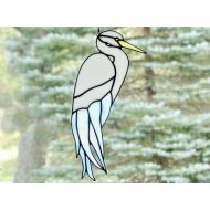 /BerlinGlass Stained Glass White Egret, Stained Glass Bird, Stained Glass Panel, Shorebirds, Glass Art, Wildlife Art, Beach Decor, Bird Lovers Gift