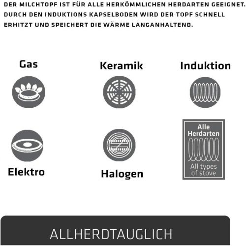  Berndes Kochtopfset, 4-teilig, Kochtopf aus Edelstahl, antihaftbeschichtet, induktionsgeeignet, Topfset mit Deckel, Kochgeschirr mit Kochtopf und Stieltopf