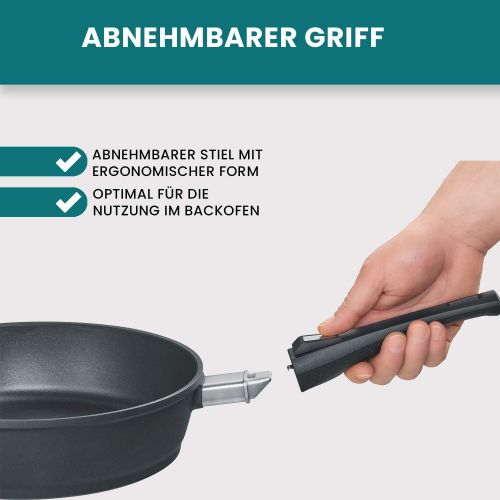  Berndes 031127 Vario Click Induction Aluguss Schmorpfanne antihaft mit abnehmbarem Griff 28 cm, 3,8 l