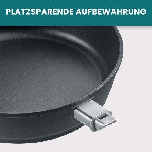  Berndes 031127 Vario Click Induction Aluguss Schmorpfanne antihaft mit abnehmbarem Griff 28 cm, 3,8 l