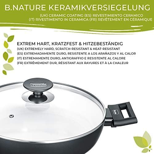  Berndes 013367 Servierpfanne Starter Alu Induction b.nature, kratzfeste Beschichtung aus Quarz, mit Deckel, induktionsgeeignet, 28cm