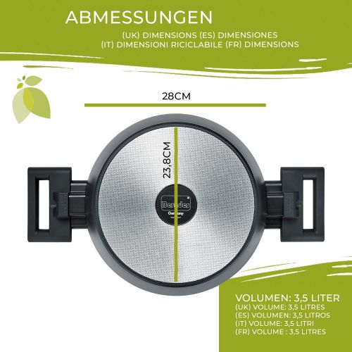  Berndes 013367 Servierpfanne Starter Alu Induction b.nature, kratzfeste Beschichtung aus Quarz, mit Deckel, induktionsgeeignet, 28cm