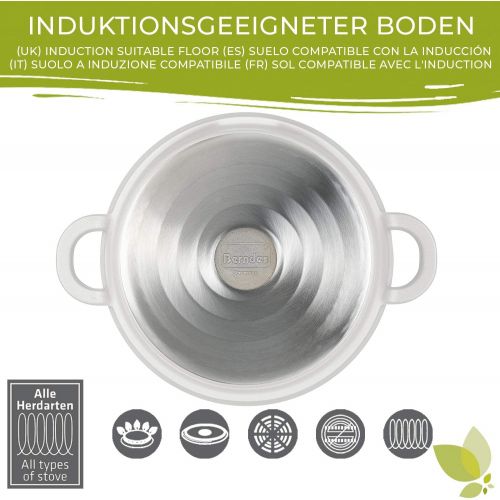  Berndes 032169 Vario Click Induction White Schmorkasserolle mit Glasdeckel 32 cm