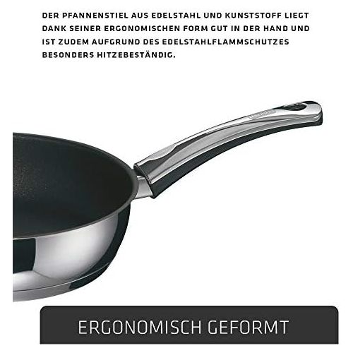  Berndes Schmorpfanne Injoy Special Edition 28 cm, hoher Rand, Pfanne fuer Induktion, Edelstahl, antihaft-beschichtet