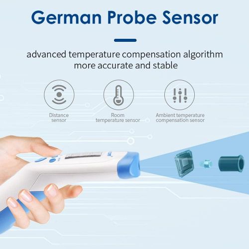  Berrcom Thermometer for Fever Digital Thermometer Non Contact Medical Infrared Forehead Thermometer Body Surface Room Baby Thermometer LCD Display Infrared Thermometer