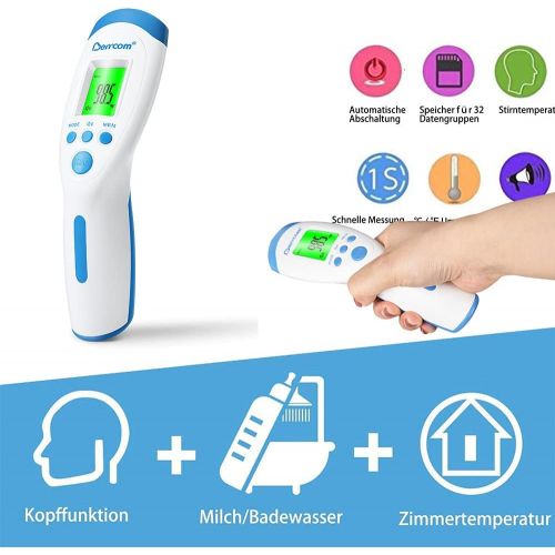  Berrcom Thermometer for Fever Digital Thermometer Non Contact Medical Infrared Forehead Thermometer Body Surface Room Baby Thermometer LCD Display Infrared Thermometer