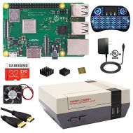 Berryku Raspberry Pi NESPi Media Center Plus Kit - NESPi Case+, Raspberry Pi 3 B+ (B Plus), Power Supply, 32GB NOOBS, Backlit Keyboard