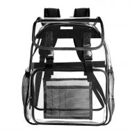 Bertar Clear Backpack Transparent Heavy Duty Student Bookbag For Work Security