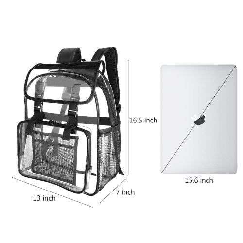 Bertar Clear Backpack Transparent Heavy Duty Student Bookbag For Work Security