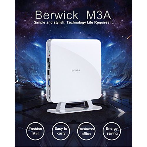  Berwick M3A Mini PC Mini Desktop Computer Ultra Compact PC Intel Core i5 802.11AC WiFi Gigabit LAN HDMI VGA 120G SSD+4G DDR3 Ubuntu16.04