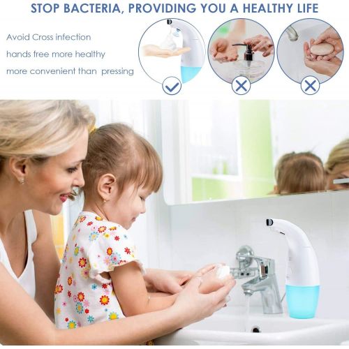  BesLife 330ml/11oz Capacity Automatic Soap Dispenser, Automatic Foaming Hand Free Touchless Smart Foaming Soap Dispenser, Foam Liquid Soap Dispenser for Bathroom/Kitchen/Office, Ba