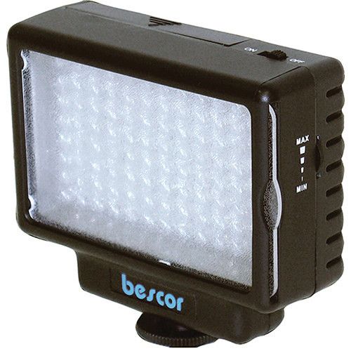  Bescor LED-70 On-Camera Video Light with Swivel Ball Head Mounting Clamp