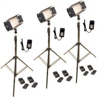 Bescor FP-312T 3-Point LED Light Kit with Light Stands