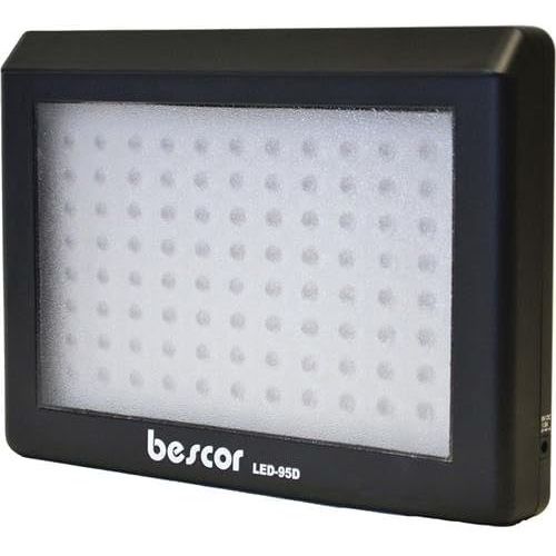  Bescor 190W Combined Dual LED Studio Lighting & Battery Kit, Includes 2x LED-95DK2 LED Light, 2x Light Stand, 2x External Battery with Charger