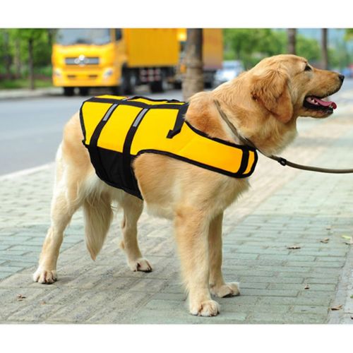  Besmall Dog Life Jacket for Dog Lifejacket Lifesaver Safety Reflective Vest Pet Life Preserver with Neck Pad and Reflecting Strip Strong Buoyancy