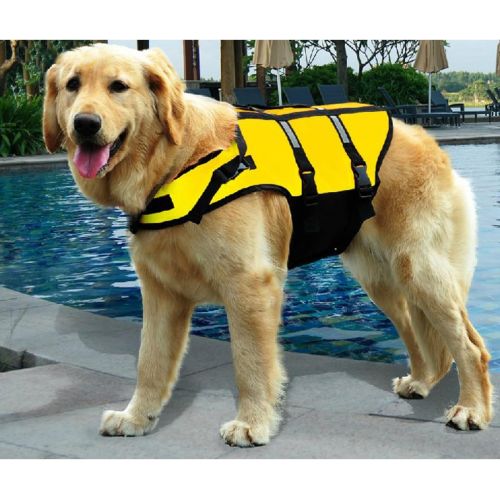  Besmall Dog Life Jacket for Dog Lifejacket Lifesaver Safety Reflective Vest Pet Life Preserver with Neck Pad and Reflecting Strip Strong Buoyancy