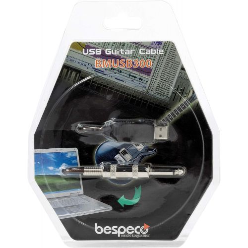  Bespeco USB Guitar and Instrument Interface 6-Feet Cable with Built-In Sound Card
