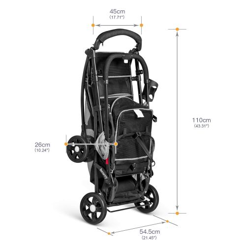  [아마존 핫딜]  [아마존핫딜]Besrey Geschwisterwagen Doppel-Kinderwagen fuer Zwillinge oder Geschwister. Mit Regenschutz. Von Geburt bis 3 Jahre. Grau.