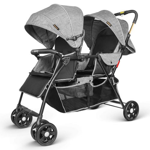  [아마존 핫딜]  [아마존핫딜]Besrey Geschwisterwagen Doppel-Kinderwagen fuer Zwillinge oder Geschwister. Mit Regenschutz. Von Geburt bis 3 Jahre. Grau.