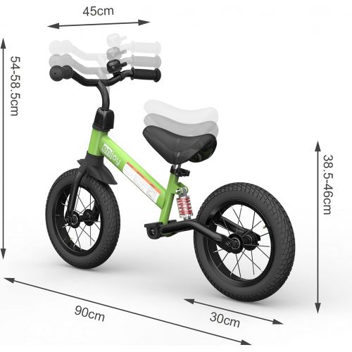  besrey Balance Bike for 3 4 5 Year Old, Toddler Training Bike, 12 Inch Rubber Air Tire No-Pedal Bicycle, Balance Bike Gift for Kid Boy Girl