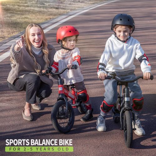  besrey Balance Bike for 3 4 5 Year Old, Toddler Training Bike, 12 Inch Rubber Air Tire No-Pedal Bicycle, Balance Bike Gift for Kid Boy Girl