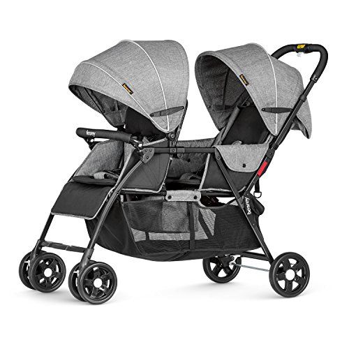  Besrey Double Stroller for Baby and Toddler-Tandem Duo Connect Strollers - Gray