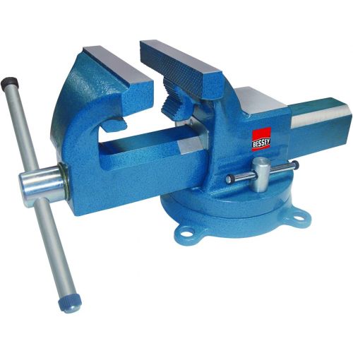  Bessey BV-DF4SB 4 Heavy Duty Bench Vise with Pipe Jaws, Hammer Tone Blue