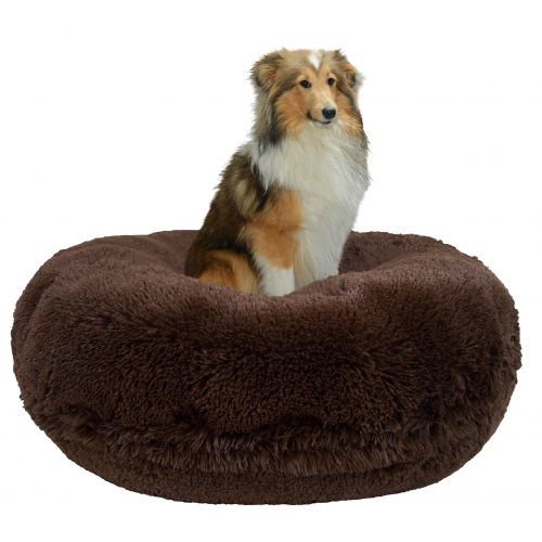  Bessie and Barnie Extra Plush Faux Fluffy Fur Bagel Dog and Pet Bed