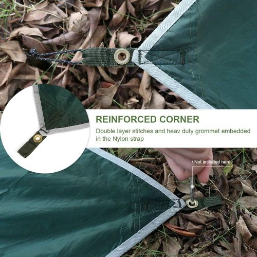  Bessport Tent Tarp Hammock Rain Fly Waterproof PU 3000mm-UV Protection, Lightweight Ripstop Fabric Camping Gear Essential Shelter Canopy- Fast Set Up (10 x 10ft Square Shape)